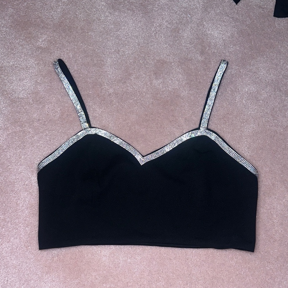 Sincerely Jules Sparkly Strapped Crop Top